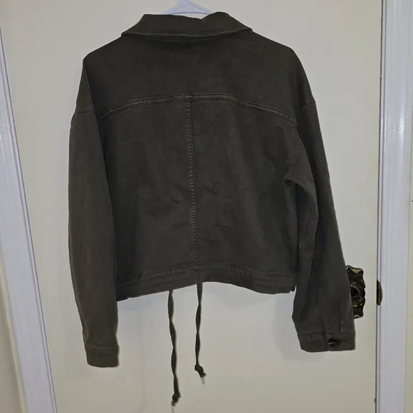 Loft Olive Green Women's Utility Jean Jacket Size: Small - Picture 7 of 8
